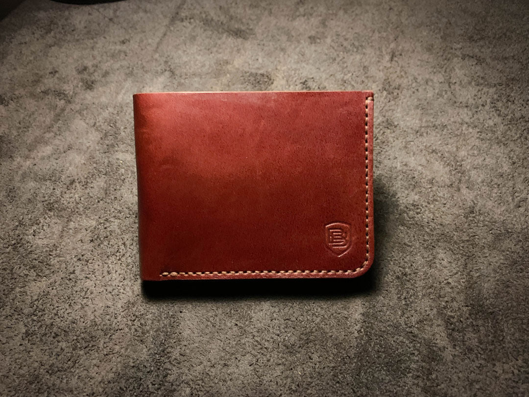 Leonardo Men's Billfold Wallet Chocolate/Red