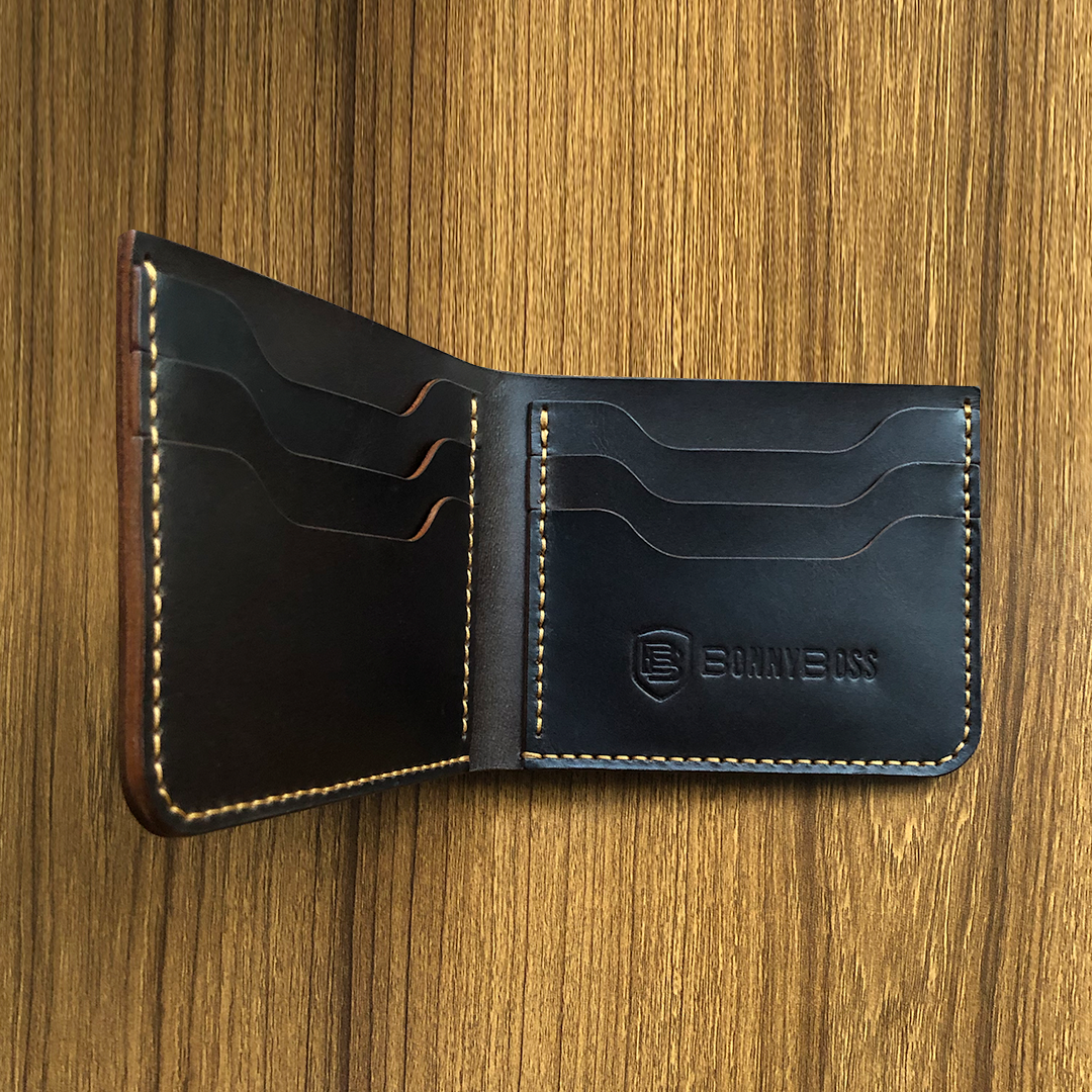 Unique Handmade Two-tone Leather Wallet Bifold Leather 