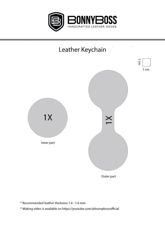 Leather Keychain PDF Pattern – Easy DIY Leathercraft Template for Beginners