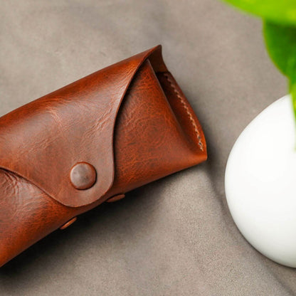 Handcrafted Leather Sunglass Case - Stylish Protection for Your Shades