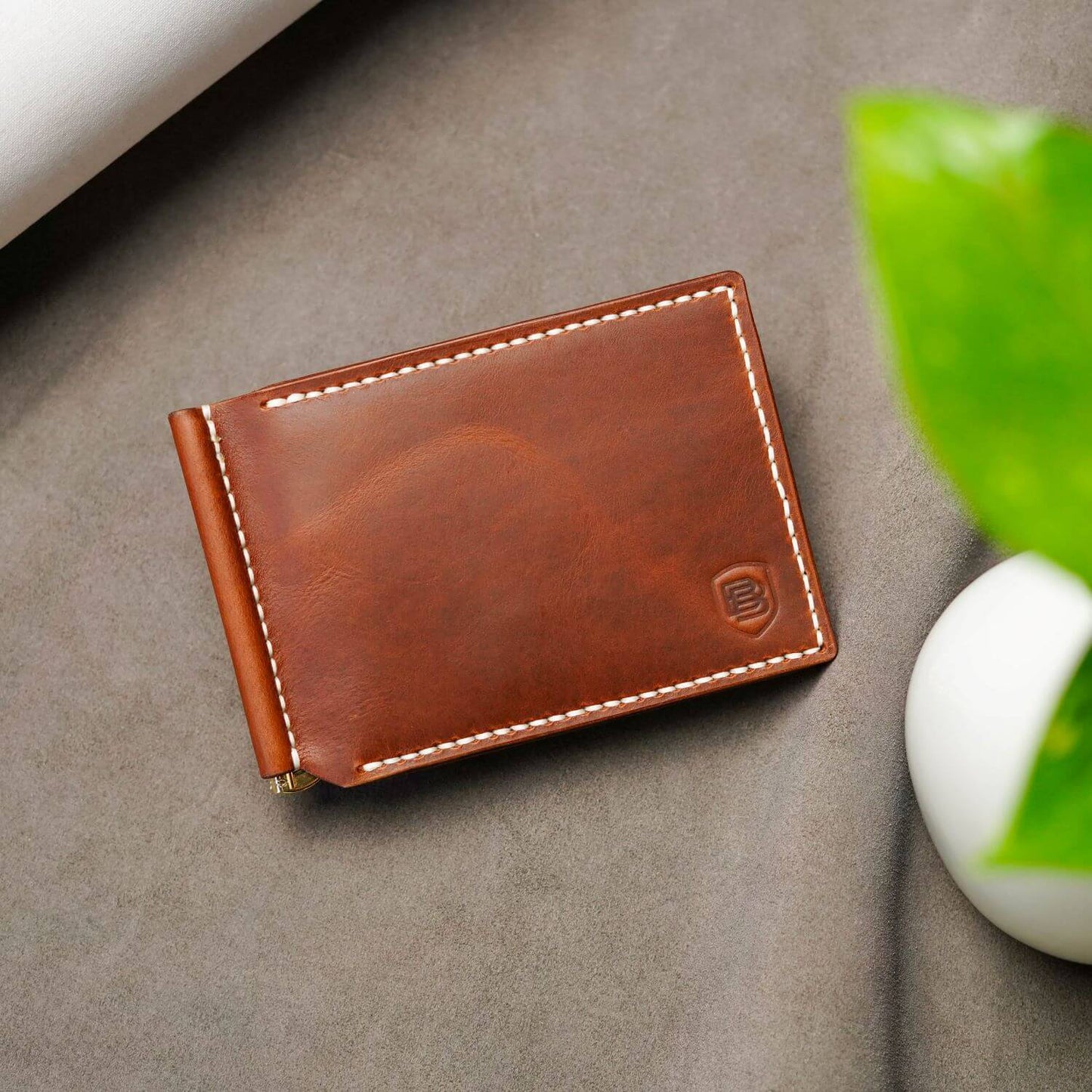 Rodeo Sleek Handmade Leather Money Clip - Keep Your Cash Secure