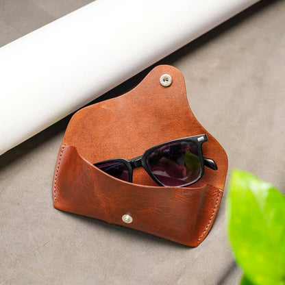 Handcrafted Leather Sunglass Case - Stylish Protection for Your Shades