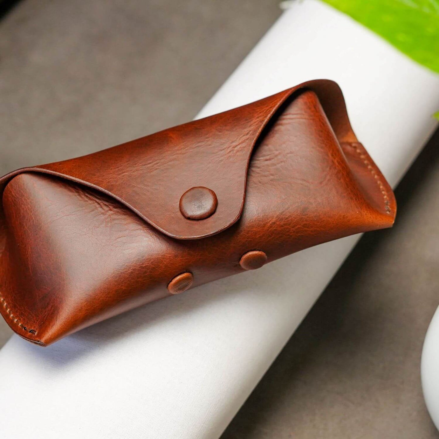 Handcrafted Leather Sunglass Case - Stylish Protection for Your Shades