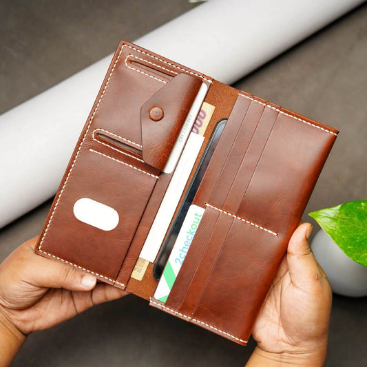 Handmade Leather Long Wallet | Classic Handcrafted Long Leather Wallet