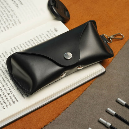 Handmade Leather Eyeglass Case & Batman Key Holder Set