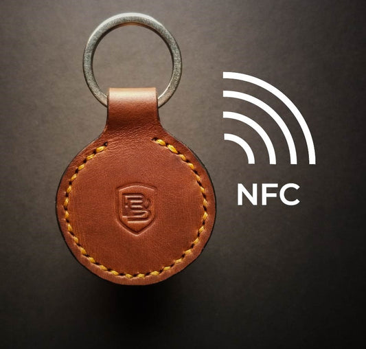 Handmade Leather Keychain with NFC Tag – Digital Business Card