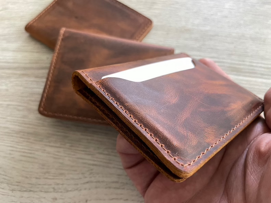 Handmade Slim Leather Wallet | Minimalist Leather Card Holder